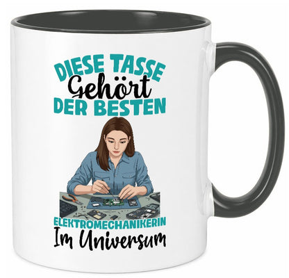 Im Universum: Elektromechanikerin | Mechanikerin lustig Humor Geschenkidee Tasse