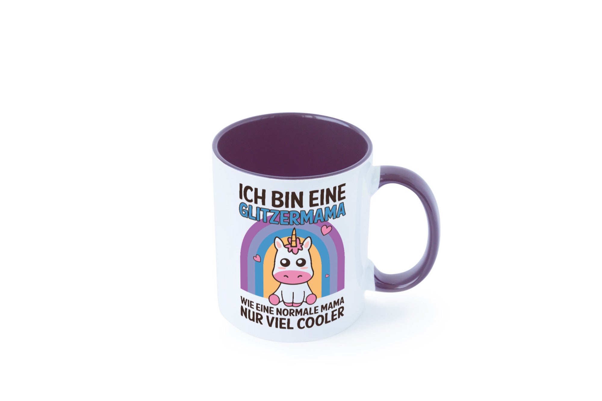 Glitzermama, wie normal, nur cooler | Einhorn Geschenkidee Familie Humor Tasse