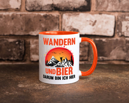 Wandern und Bier darum bin ich hier | lustiger Spruch Geschenk Humor