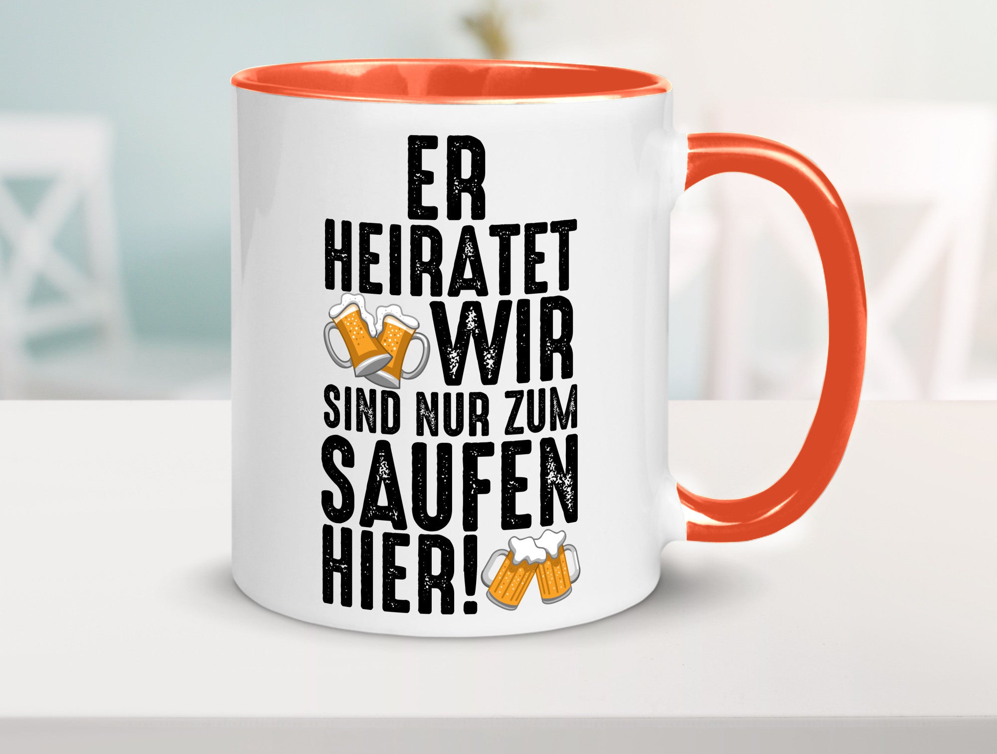 JGA | Er heiratet Junggesellenabschied Polterabend v2 lustiger Spruch Geschenk