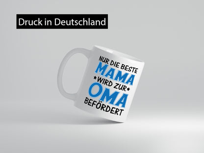 Mama wird zur Oma lustiger Spruch Geschenk Familie Geschenkidee Tasse