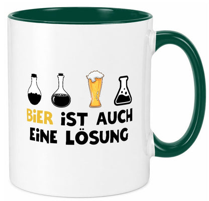 Bier ist auch eine Lösung | Bierliebhaber Biertrinker Geschenk Humor Tasse