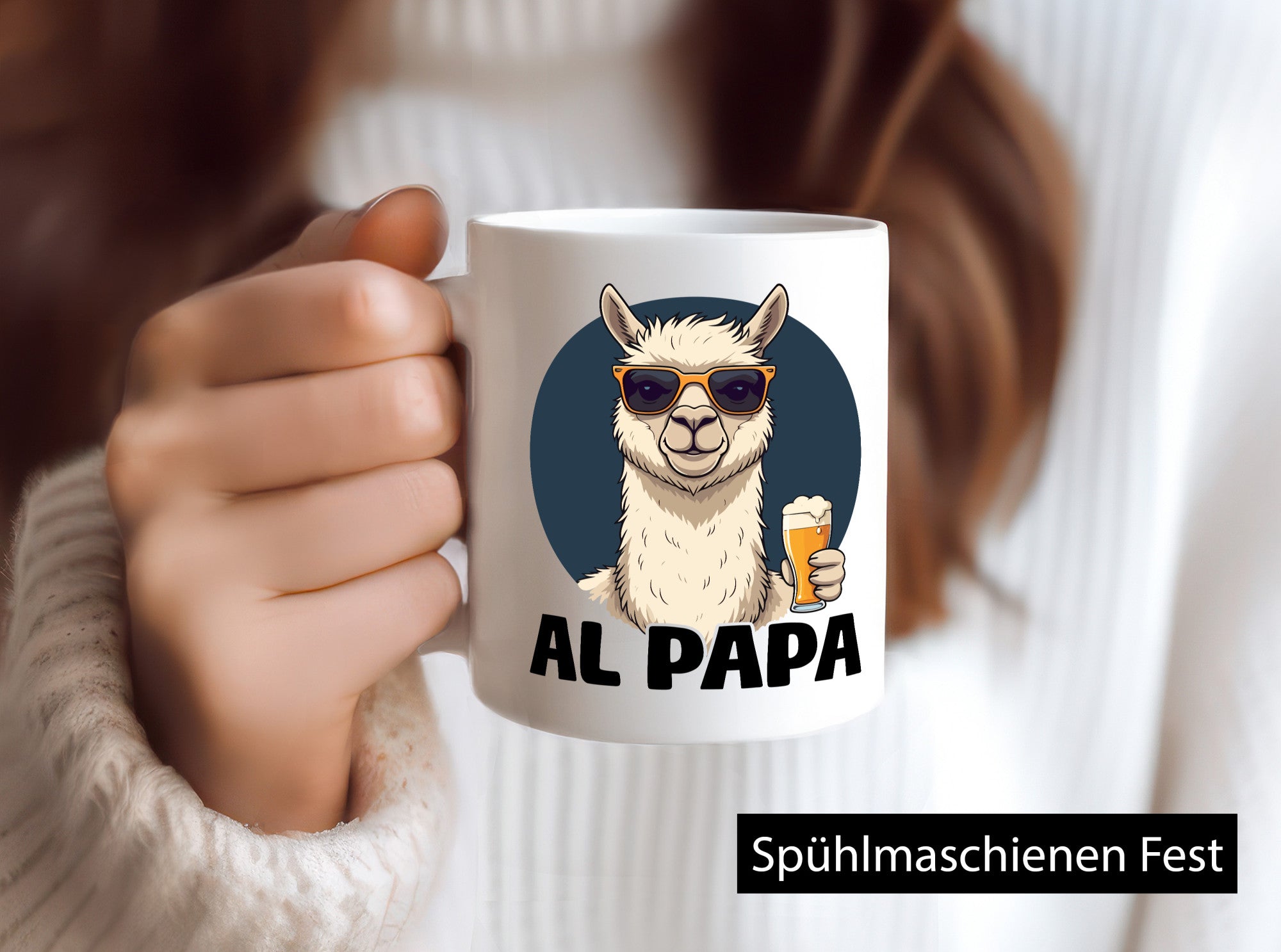 Al Papa | Lama Alpaka Vatertag Bier Liebhaber lustiger Spruch Geschenk Familie