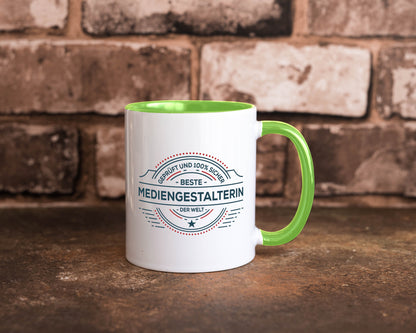 Geprüft und sicher: Mediengestalterin | Medien lustiger Spruch Geschenk Humor