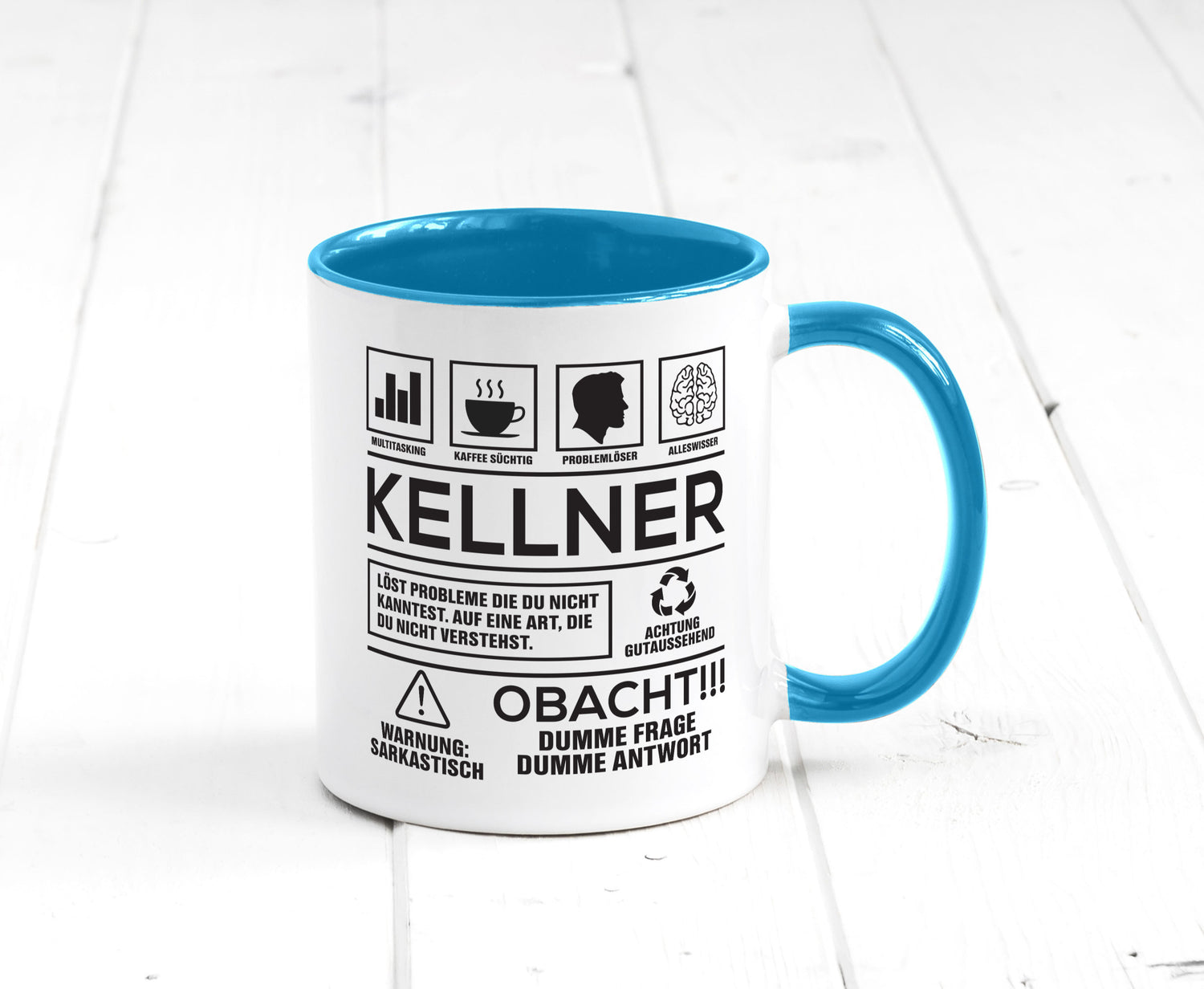 Achtung Probleme Kellner | kellnern Bedienung lustiger Spruch Geschenk Humor