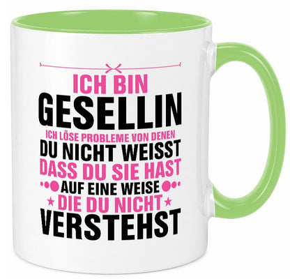 Löse Probleme: Gesellin | Handwerkerinnen v2 lustig Humor Geschenkidee Geschenk Tasse