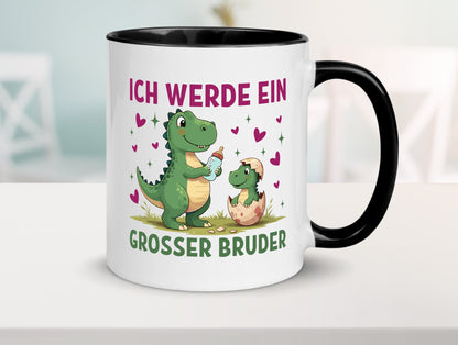Ich werde ein Großer Bruder | Dino Dinosaurier lustiger Spruch Geschenk Humor Tasse