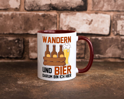 Wandern und Bier darum bin ich hier | Bierkasten lustiger Spruch Geschenk Humor