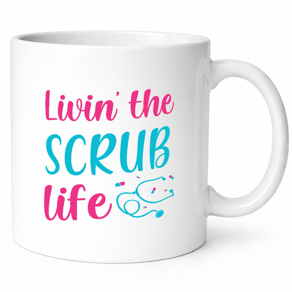 Livin the Scrub life | Stethoskop Tabletten Geschenkidee Humor Tasse