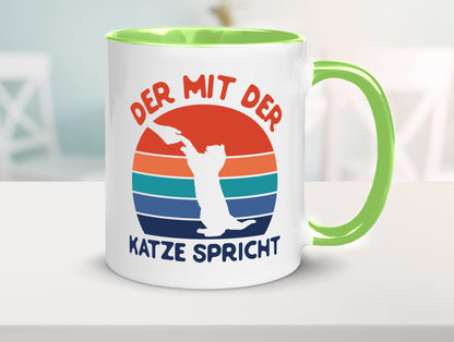 Der mit Katze Spricht | Katzenliebhaber Humor Tierliebhaber Geschenkidee Tasse