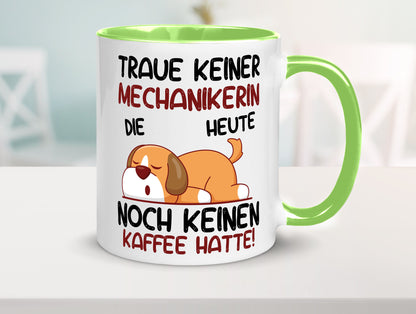 Traue keiner Mechanikerin | KFZ Humor Geschenkidee Tasse