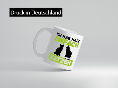 Ich mag Katzen | Tierfreund Katzenliebhaber süßer Comic Geschenk Tierliebhaber