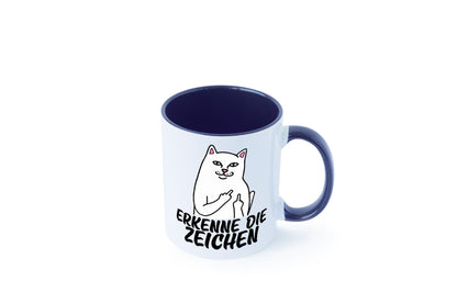 Erkenne die Zeichen | Katze Schatten Mittelfinger Geschenk Tierliebhaber Humor