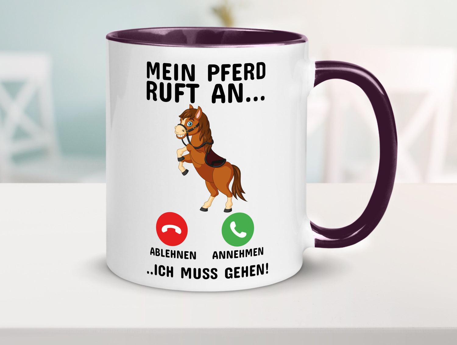 Mein Pferd ruft an Humor Geschenkidee Tasse