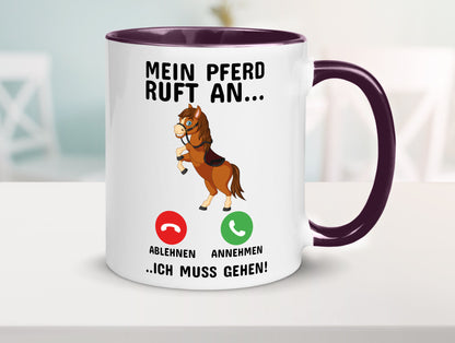 Mein Pferd ruft an Humor Geschenkidee Tasse
