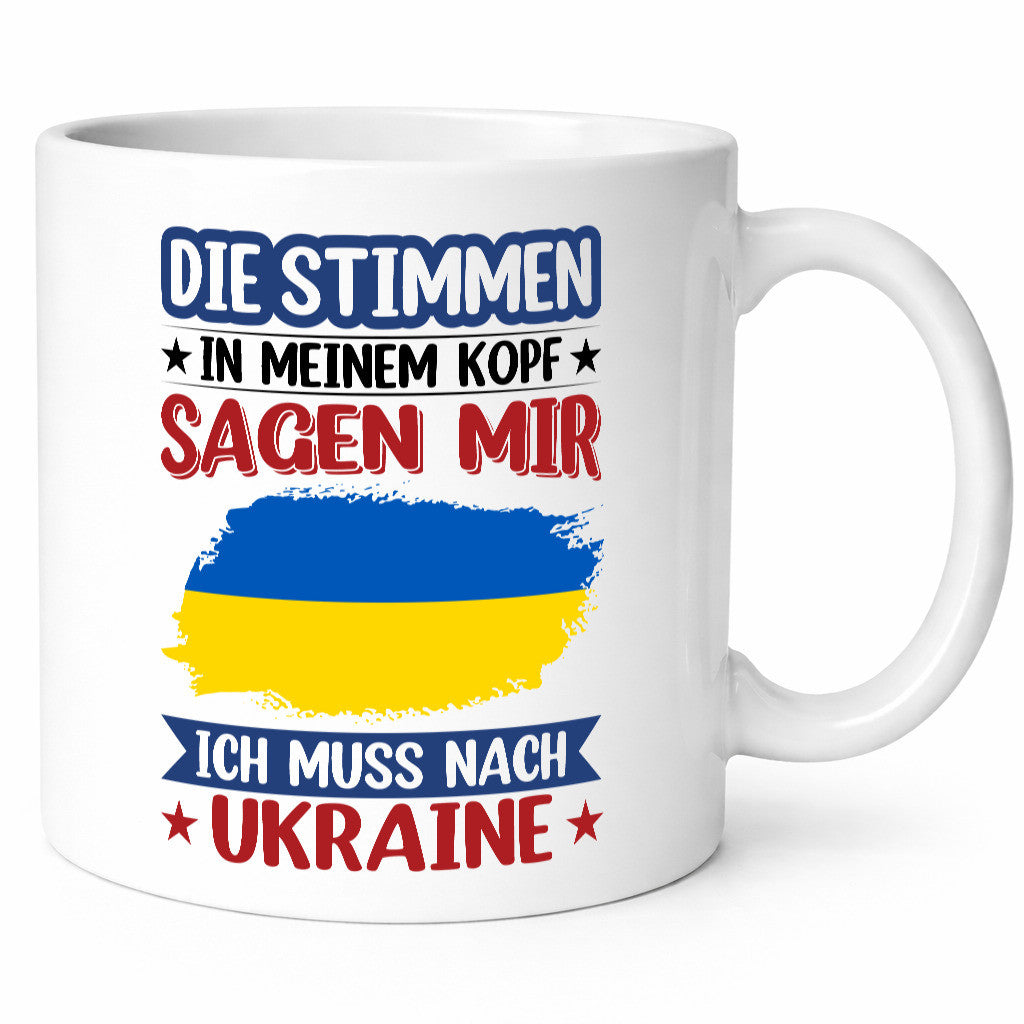 Ukraine | Urlaub Stimmen in meinem Kopf Traumland v2 Geschenkidee Humor Tasse