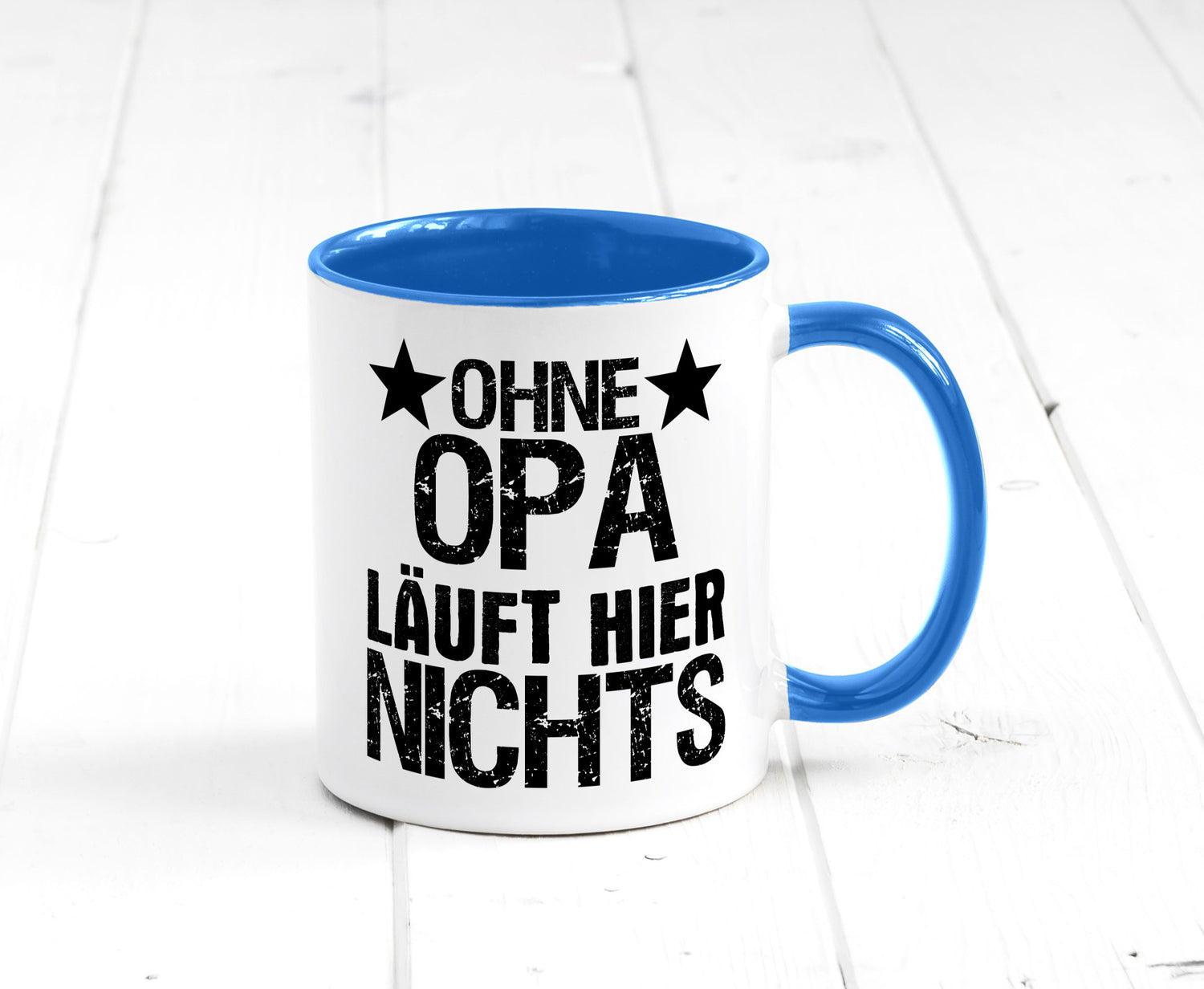 Ohne Opa läuft hier nichts | Sterne Geschenkidee Familie Humor Tasse