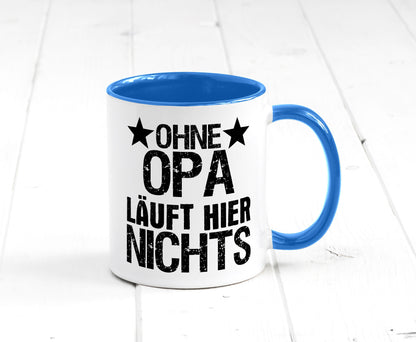 Ohne Opa läuft hier nichts | Sterne Geschenkidee Familie Humor Tasse
