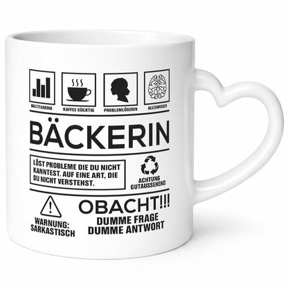 Achtung Probleme Bäckerin | Bäckerei Frauen Backen Humor Geschenkidee Tasse