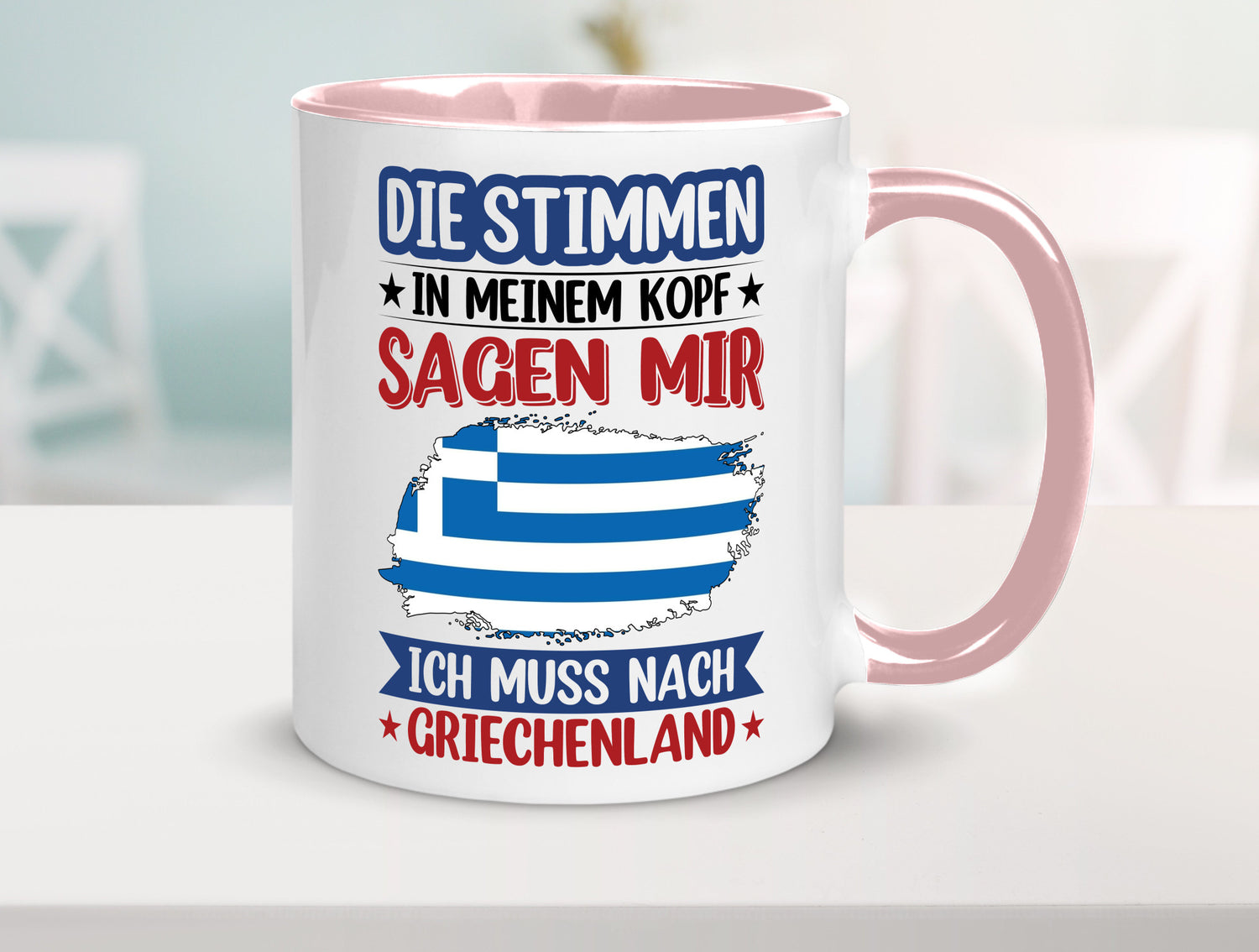 Griechenland | Urlaub Stimmen in meinem Kopf Traumland Humor Geschenkidee Tasse