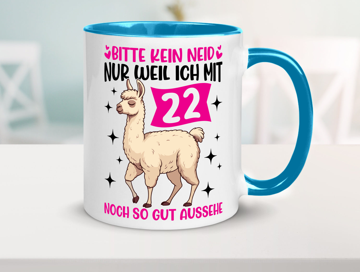 22. Geburtstag | 22 Jahre Lama gut aussehen lustig Geschenkidee Geschenk Tasse