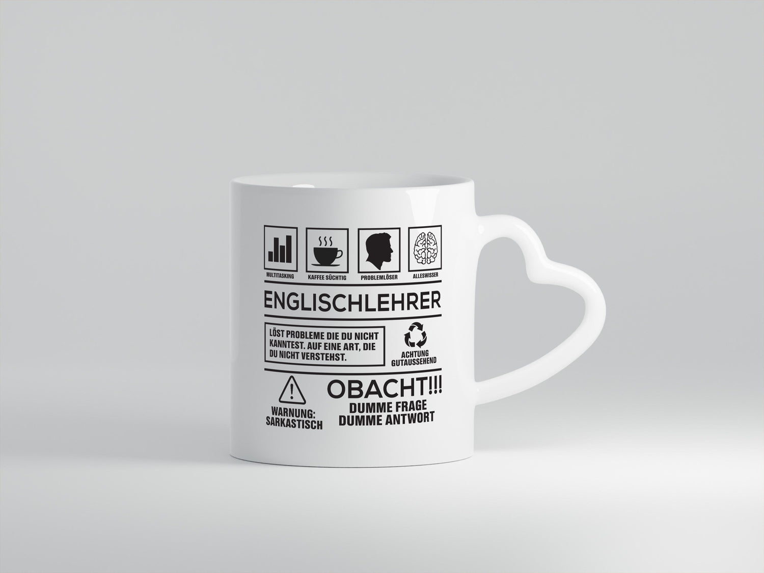 Achtung Probleme Englischlehrer | Schule Englisch Geschenkidee Humor Tasse