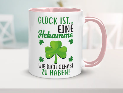 Hebamme Dankeschön | Dankes Tasse Kleeblätter Glück Humor Geschenkidee