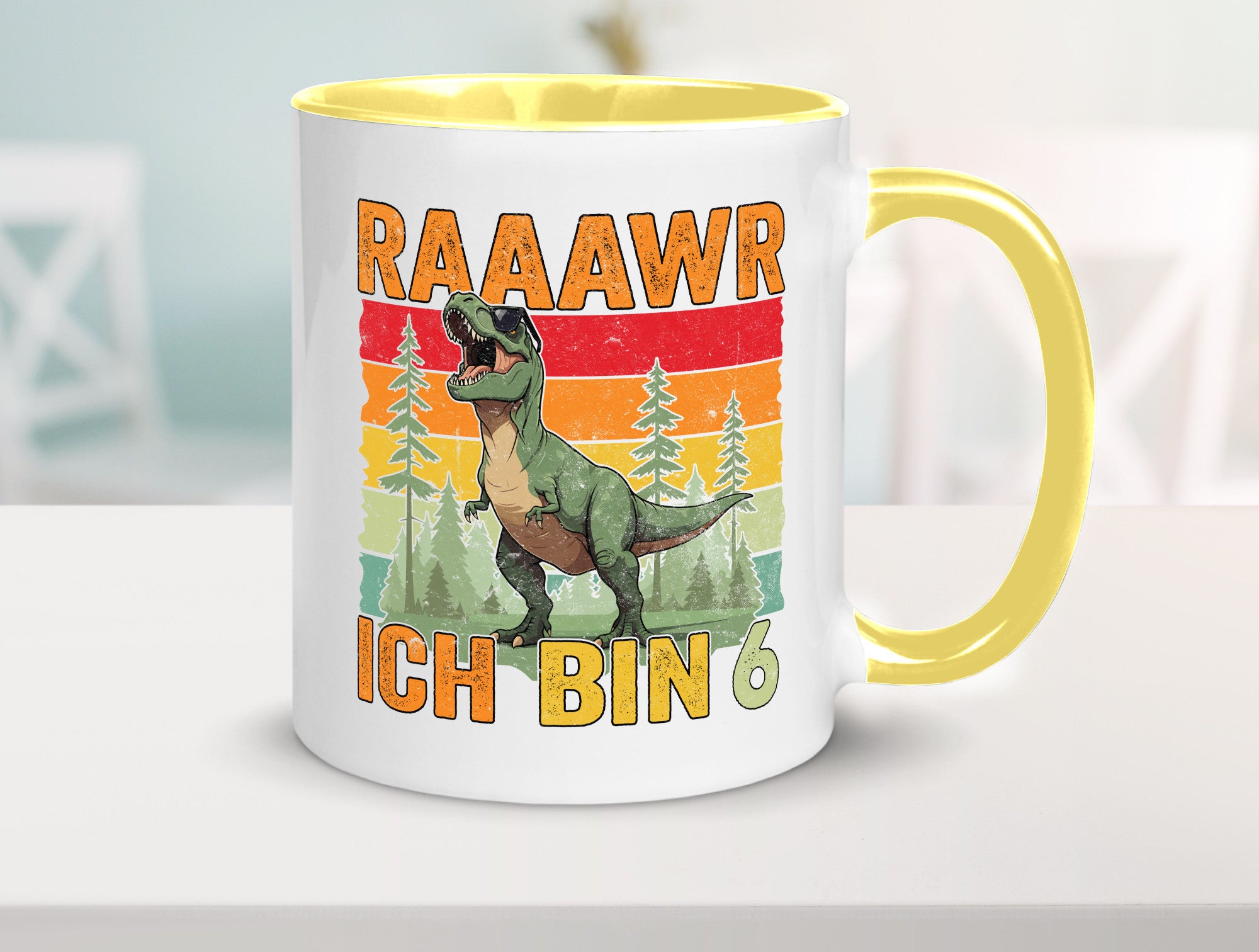 6. Geburtstag | 6 Jahre rarrrr ich bin Dinosaurier Humor Geschenkidee Tasse