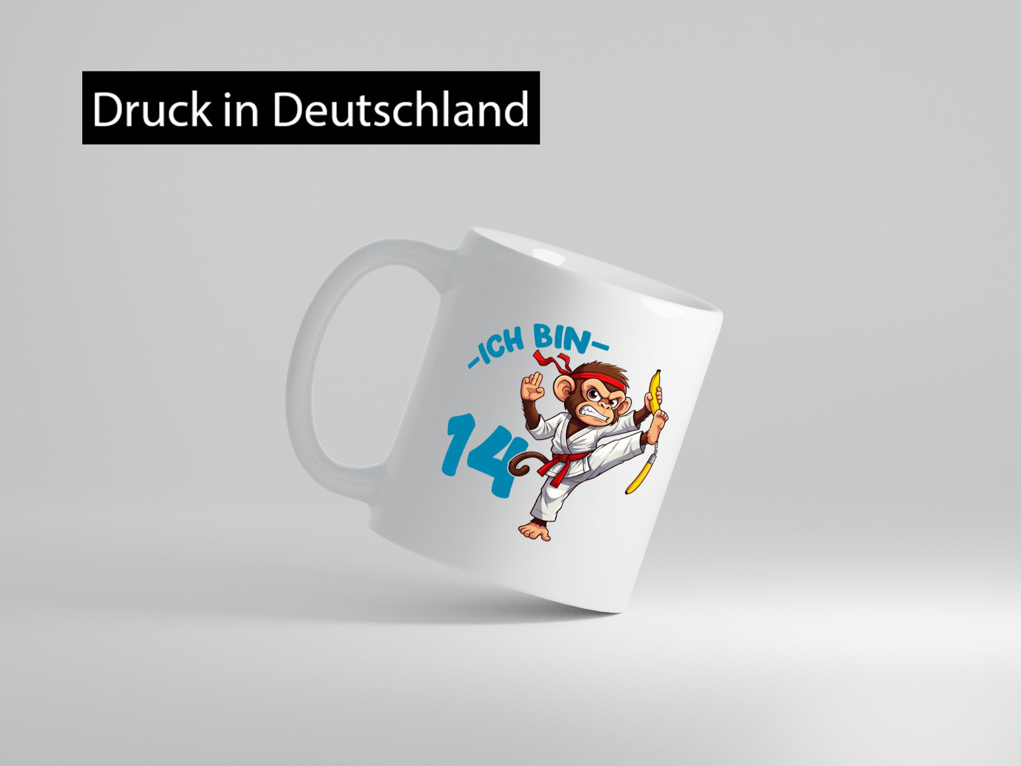 Ich bin 14 | 14. Geburtstag Karate Kampfsport Affe Humor Geschenkidee Tasse