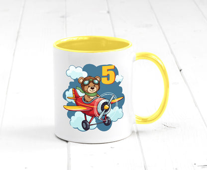 5. Geburtstag | 5 Jahre Kinder Pilot Flugzeug Geschenkidee Humor Tasse
