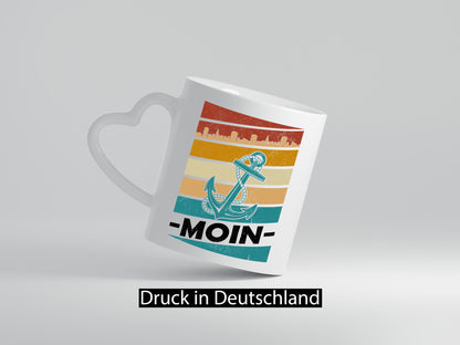 Moin | Kapitän Hafen Anker See Meer Segeln v2 Geschenk Humor Geschenkidee