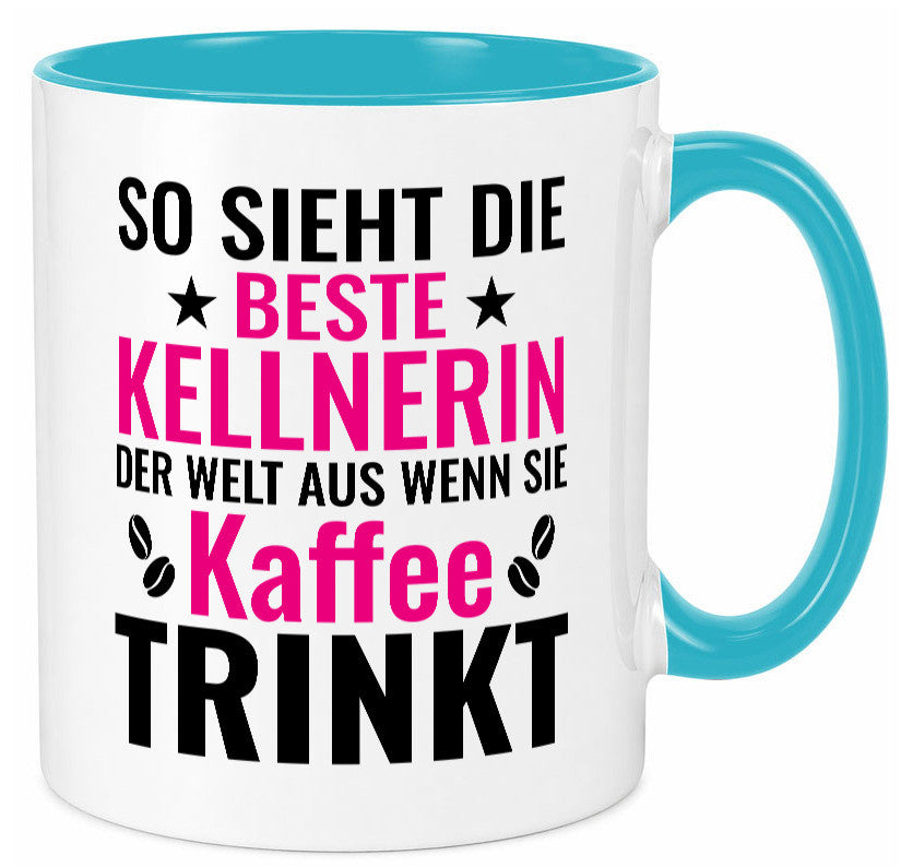 Kaffee trinkt: Kellnerin | Beruf kellnern Bedienung Humor Arbeit Kollegen Büro