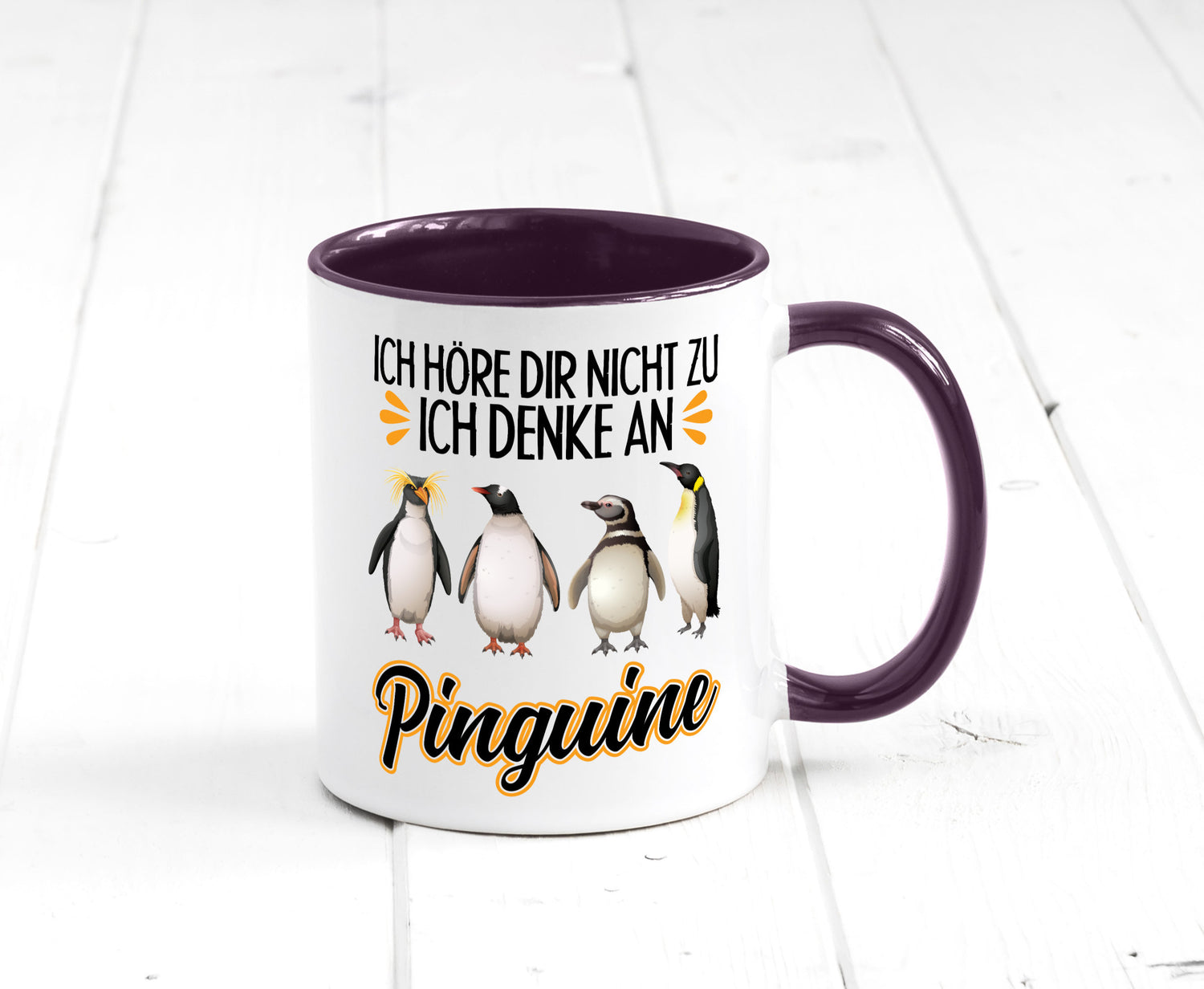 Ich denke an Pinguine Geschenkidee Humor Tasse