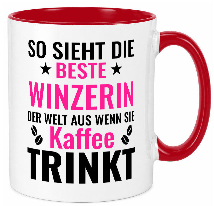 Kaffee trinkt: Winzerin | Weinbauer Wein lustig Humor Geschenkidee Geschenk Tasse