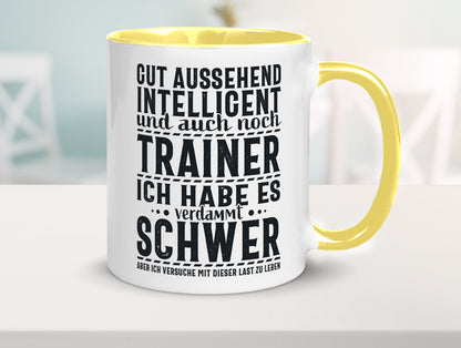 Gut aussehender Trainer |gestrichelte Linie | Punkte lustiger Spruch Geschenk