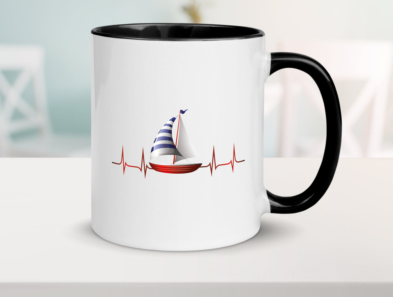 Segelboot Herzschlag | Segler segeln Boot Kapitän Geschenk Humor Geschenkidee