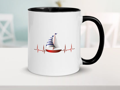 Segelboot Herzschlag | Segler segeln Boot Kapitän Geschenk Humor Geschenkidee