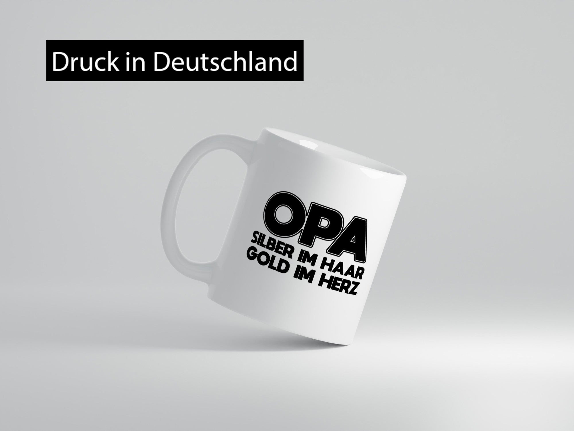 Opa silber im Haar, Gold Herz | Ffrisur Haarfarbe lustiger Spruch Geschenk
