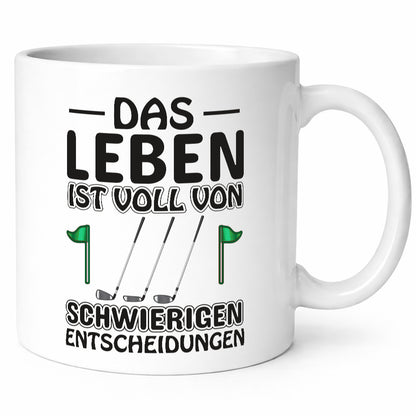 Schwierige Entscheidungen | Golfer Tasse Golf Spieler Geschenkidee Humor