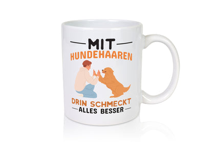 Mit Hundehaaren | Hundebesitzer Tasse Hund Witz Geschenk Tierliebhaber Humor