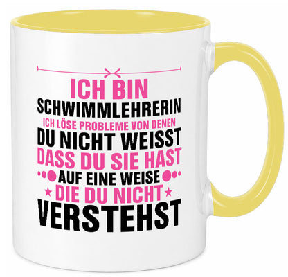 Löse Probleme: Schwimmlehrerin | schwimmen Lehrer v2 lustiger Spruch Geschenk Tasse