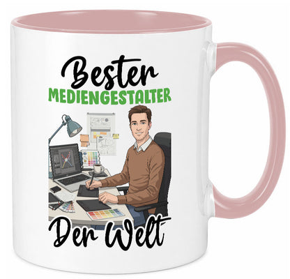 Bester Mediengestalter | Medien v2 Geschenk Humor Geschenkidee lustiger Spruch Tasse