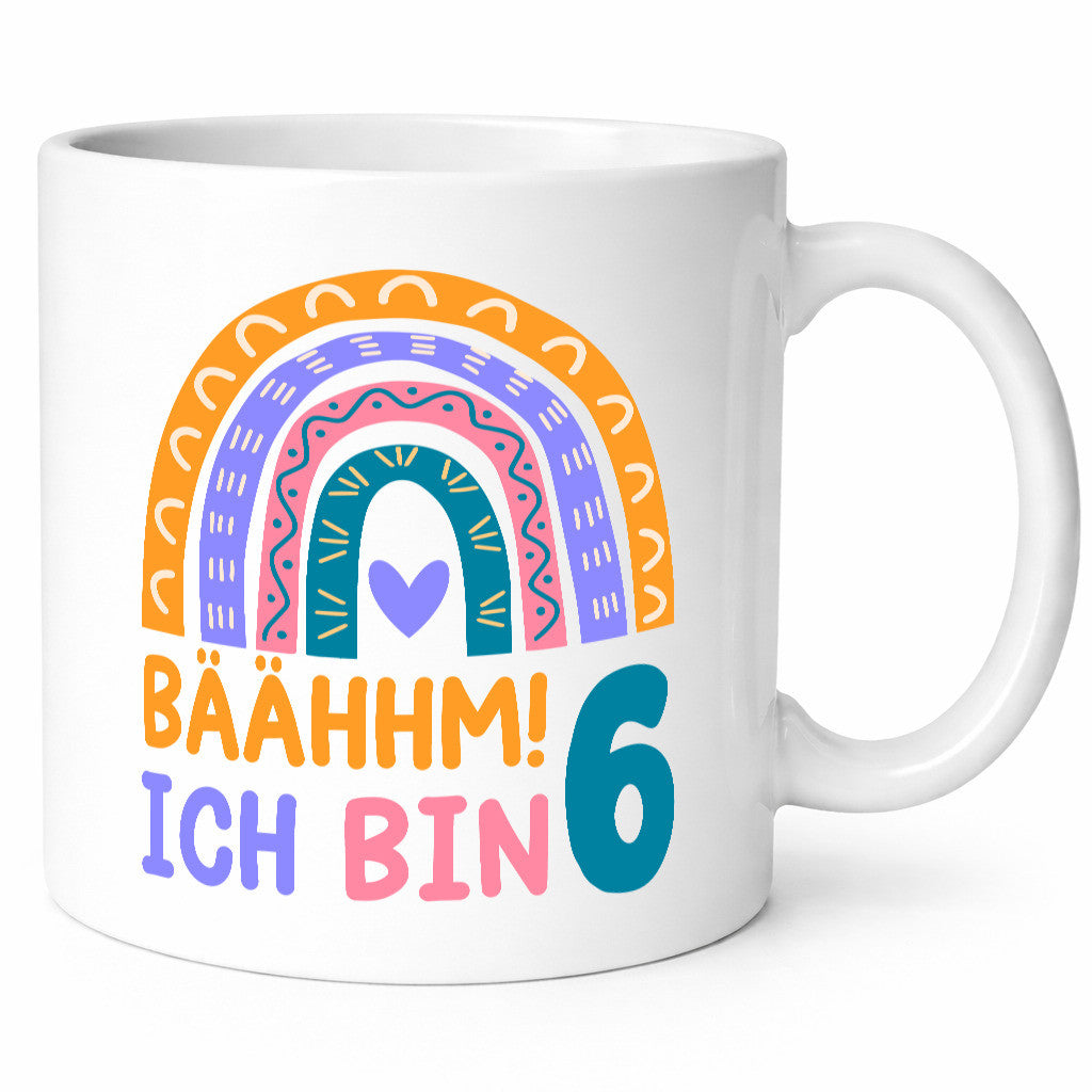 6. Geburtstag | 6 Jahre Regenbogen Bääm Mädchen Geschenkidee Humor Tasse