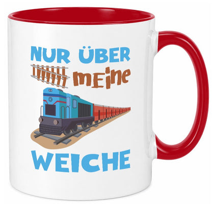 Nur über mein Weiche | Eisenbahn Weichen lustiger Spruch Geschenk Humor Tasse