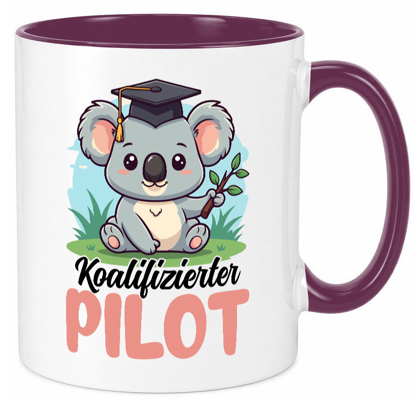 Koalifizierter Pilot | Flugzeug Piloten Humor Geschenkidee Tasse