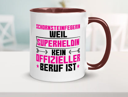 Superheldin Schornsteinfegerin | Kaminkehrer Handwerk Humor Geschenkidee Tasse