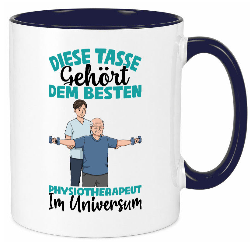 Im Universum: Physiotherapeut Geschenkidee Humor Tasse
