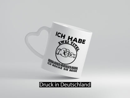 Papa und Bonus | Vater Tasse Männer Vatertag Geschenkidee Familie Humor