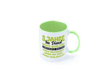 8 Jahre im Dienst | Jubiläum Arbeit v4 lustig Kollegen Büro Geschenk Tasse