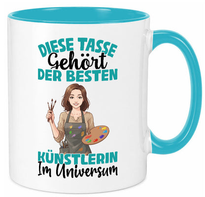 Im Universum: Künstlerin | Kunst lustig Humor Geschenkidee Geschenk Tasse